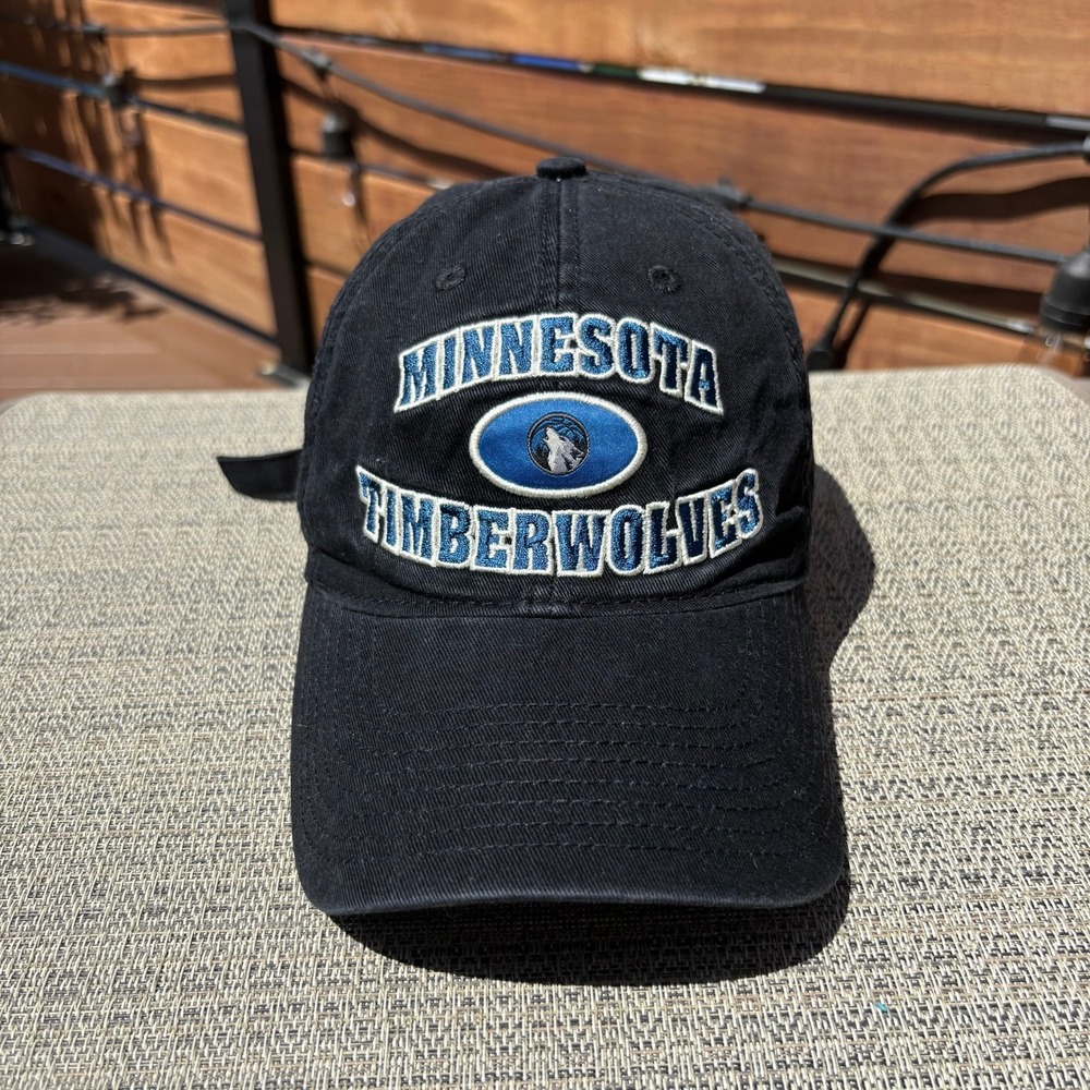 Adidas Minnesota Timberwolves NBA Hat‎ Unisex OSFM Black Excellent Strapback Cap
